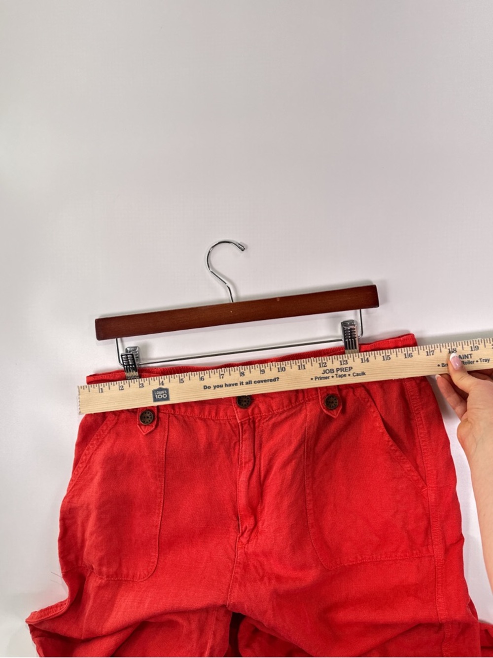 Cynthia Rowley Size 12 Red Orange Linen Wide Leg Pants - Picture 6 of 9